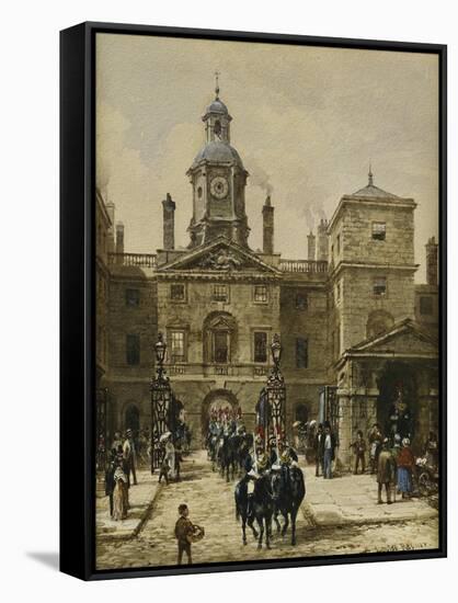 Horse Guards Parade-Louise J. Rayner-Framed Stretched Canvas