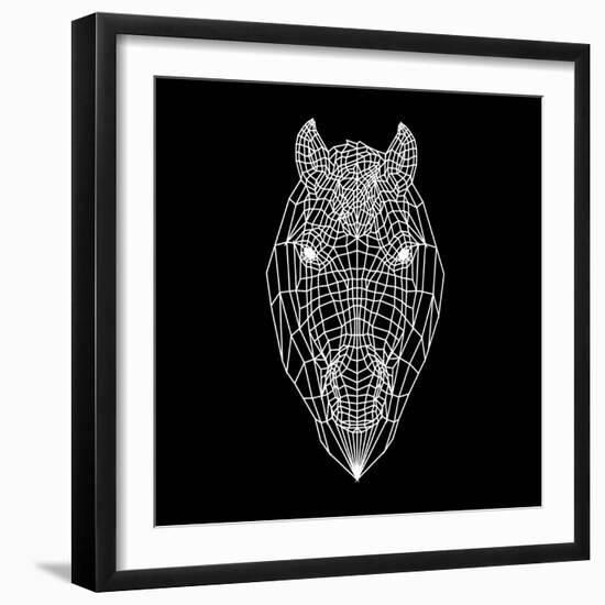 Horse Head Black Mesh-Lisa Kroll-Framed Art Print