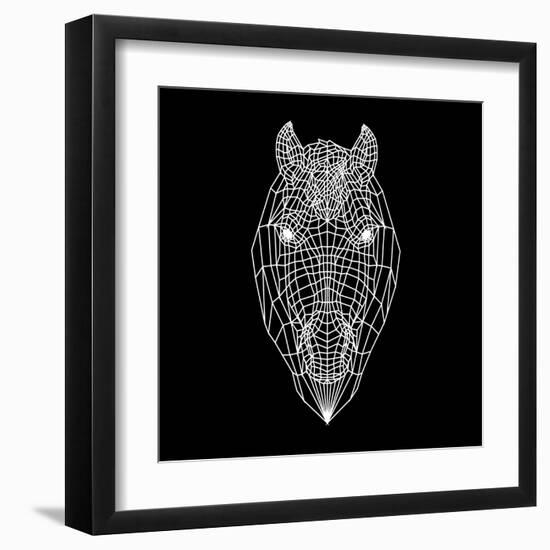 Horse Head Black Mesh-Lisa Kroll-Framed Art Print