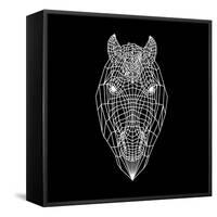 Horse Head Black Mesh-Lisa Kroll-Framed Stretched Canvas