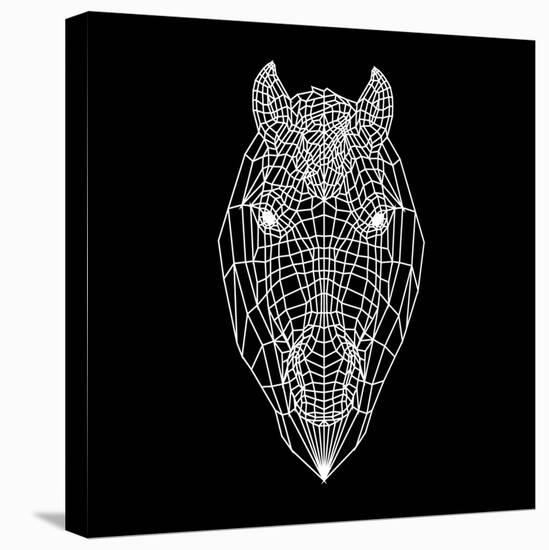 Horse Head Black Mesh-Lisa Kroll-Stretched Canvas