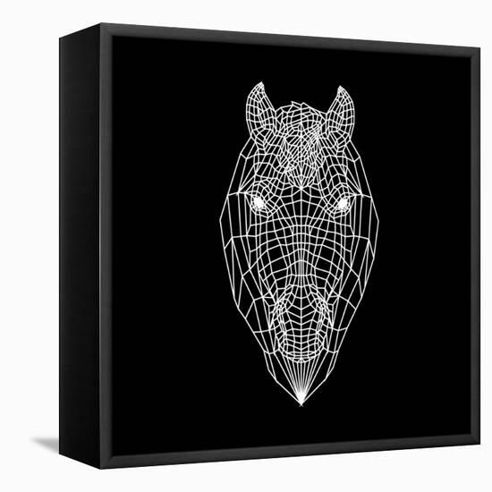 Horse Head Black Mesh-Lisa Kroll-Framed Stretched Canvas