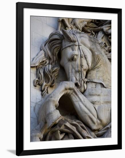 Horse Head Detail on the Arc de Triomphe, Paris, France-Jim Zuckerman-Framed Photographic Print