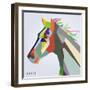 Horse Head Symbol of New Year 2014 Trendy Style Geometric Vector-EverstRuslan-Framed Art Print