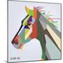 Horse Head Symbol of New Year 2014 Trendy Style Geometric Vector-EverstRuslan-Mounted Art Print