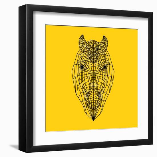 Horse Head Yellow Mesh-Lisa Kroll-Framed Art Print