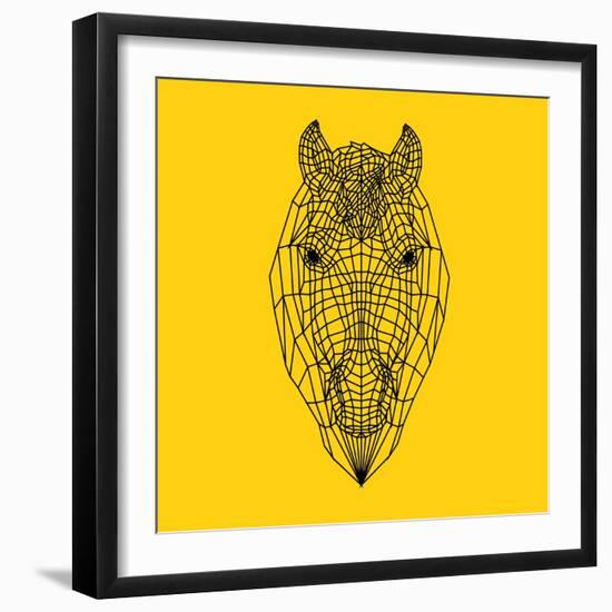 Horse Head Yellow Mesh-Lisa Kroll-Framed Art Print