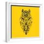 Horse Head Yellow Mesh-Lisa Kroll-Framed Art Print