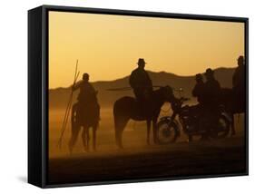 Horse Herders Returning Home after a Horse Festival in Karakorum, Hangai Province, Mongolia-Paul Harris-Framed Stretched Canvas