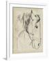 Horse in Bridle Sketch I-Jennifer Parker-Framed Art Print