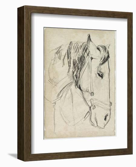 Horse in Bridle Sketch I-Jennifer Parker-Framed Art Print