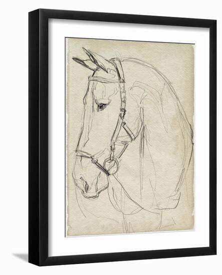 Horse in Bridle Sketch II-Jennifer Parker-Framed Art Print