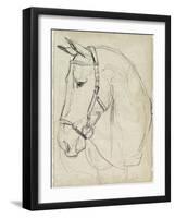 Horse in Bridle Sketch II-Jennifer Parker-Framed Art Print