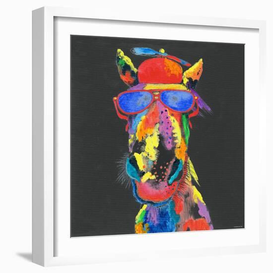 Horse in Dark Gray-null-Framed Art Print