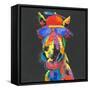 Horse in Dark Gray-null-Framed Stretched Canvas