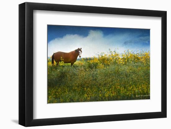 Horse in Flowers I-Chris Vest-Framed Photographic Print