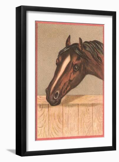 Horse in Stable-null-Framed Art Print