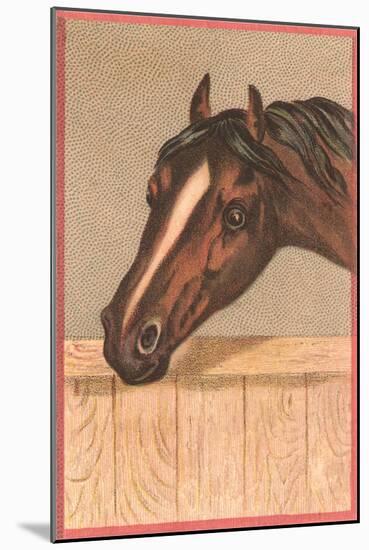 Horse in Stable-null-Mounted Art Print
