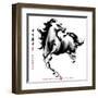 Horse Ink Painting, Chinese New Year 2014. Translation: Year Of Horse-yienkeat-Framed Art Print