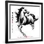 Horse Ink Painting, Chinese New Year 2014. Translation: Year Of Horse-yienkeat-Framed Art Print