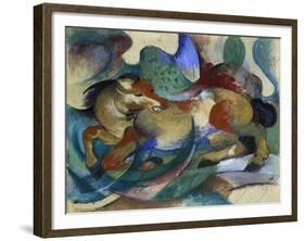 Horse Jumping, 1913-Franz Marc-Framed Giclee Print