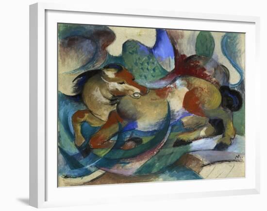 Horse Jumping, 1913-Franz Marc-Framed Giclee Print