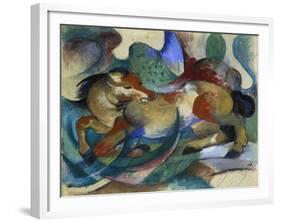 Horse Jumping, 1913-Franz Marc-Framed Giclee Print