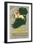 Horse Jumping over Map of Ireland-null-Framed Art Print