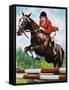 Horse Jumping-Jesus Blasco-Framed Stretched Canvas