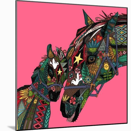 Horse Love Pink-Sharon Turner-Mounted Art Print