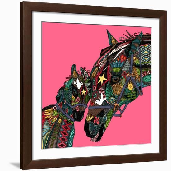 Horse Love Pink-Sharon Turner-Framed Art Print