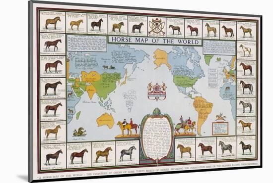 Horse Map of the World Showing Different Breeds-null-Mounted Photographic Print