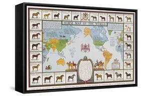 Horse Map of the World Showing Different Breeds-null-Framed Stretched Canvas