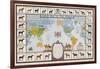 Horse Map of the World Showing Different Breeds-null-Framed Photographic Print