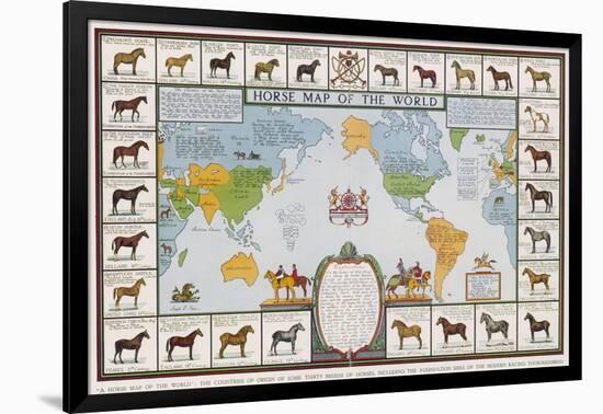 Horse Map of the World Showing Different Breeds-null-Framed Photographic Print