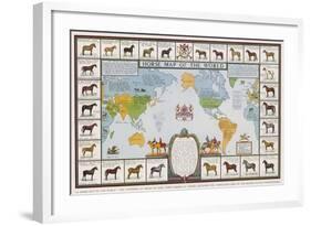 Horse Map of the World Showing Different Breeds-null-Framed Photographic Print