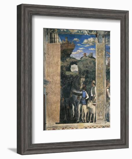 Horse, Mastiffs and Grooms of Count Ludovico Gonzaga, Detail from Meeting Wall-Andrea Mantegna-Framed Giclee Print