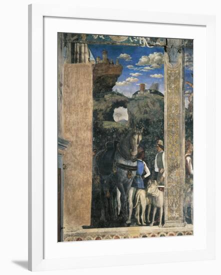 Horse, Mastiffs and Grooms of Count Ludovico Gonzaga, Detail from Meeting Wall-Andrea Mantegna-Framed Giclee Print