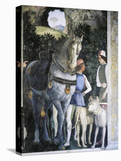 Horse, Mastiffs and Grooms of Count Ludovico Gonzaga, Detail from Wall of Meeting, 1465-1474-Andrea Mantegna-Stretched Canvas