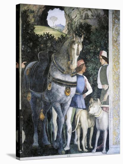 Horse, Mastiffs and Grooms of Count Ludovico Gonzaga, Detail from Wall of Meeting, 1465-1474-Andrea Mantegna-Stretched Canvas