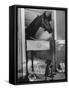 Horse of the Year, Kelso, Standing in His Stall-George Silk-Framed Stretched Canvas