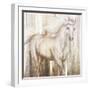 Horse on Grass Abstract-Tiffany Hakimipour-Framed Art Print