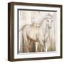 Horse on Grass Abstract-Tiffany Hakimipour-Framed Art Print