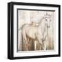 Horse on Grass Abstract-Tiffany Hakimipour-Framed Art Print