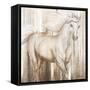 Horse on Grass Abstract-Tiffany Hakimipour-Framed Stretched Canvas