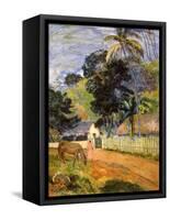 Horse on Road, Tahitian Landscape, 1899-Paul Gauguin-Framed Stretched Canvas