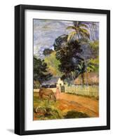 Horse on Road, Tahitian Landscape, 1899-Paul Gauguin-Framed Giclee Print