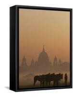 Horse Owners Wait for Tourists in Calcutta, India-null-Framed Stretched Canvas