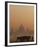 Horse Owners Wait for Tourists in Calcutta, India-null-Framed Premium Photographic Print