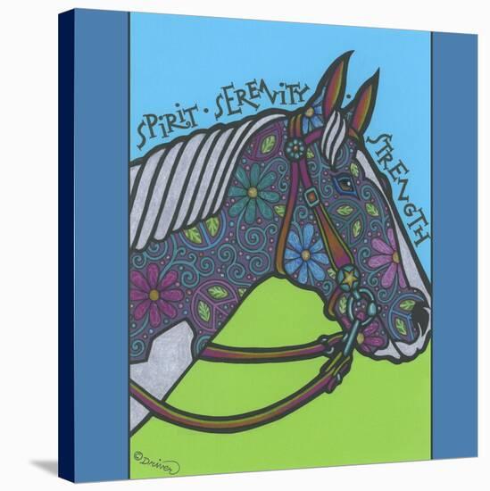 Horse (Pinto)-Denny Driver-Stretched Canvas